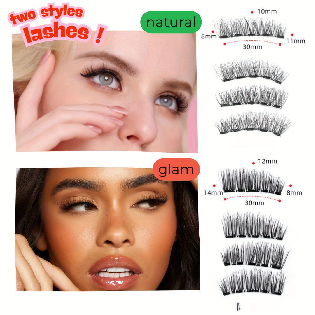 1/4/8pcs Easter Bunny Magnetic Lashes - 3D False Eyelashes Kit with Applicator | No Glue, Reusable & Waterproof | Natural Cat Eye Look, Easy to Wear, No Eyeliner Needed - Perfect Easter Gifts, Party Favors & Daily Wear